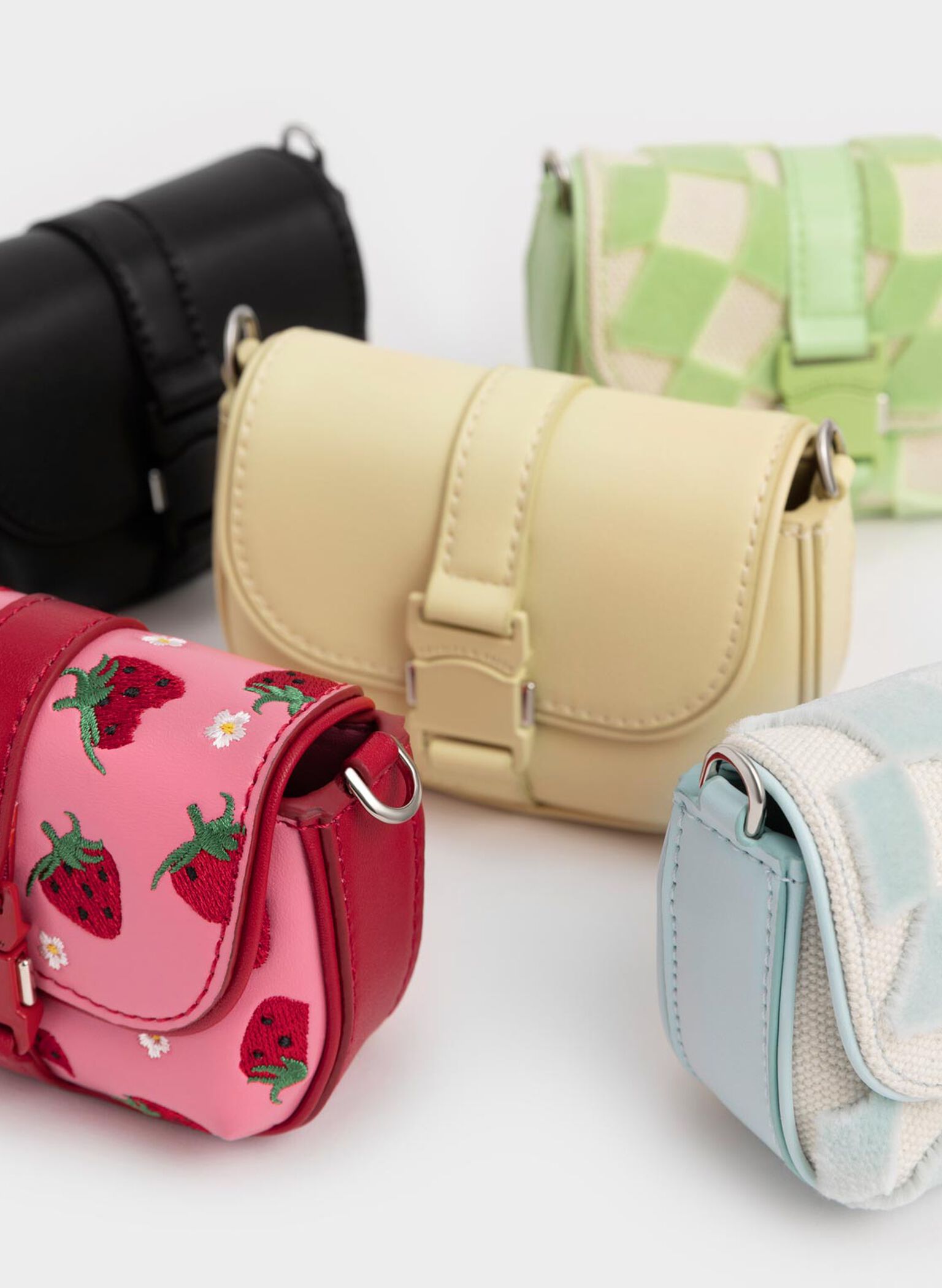 Zetta Belt Buckle Checkered Mini Bag, Mint Green, hi-res