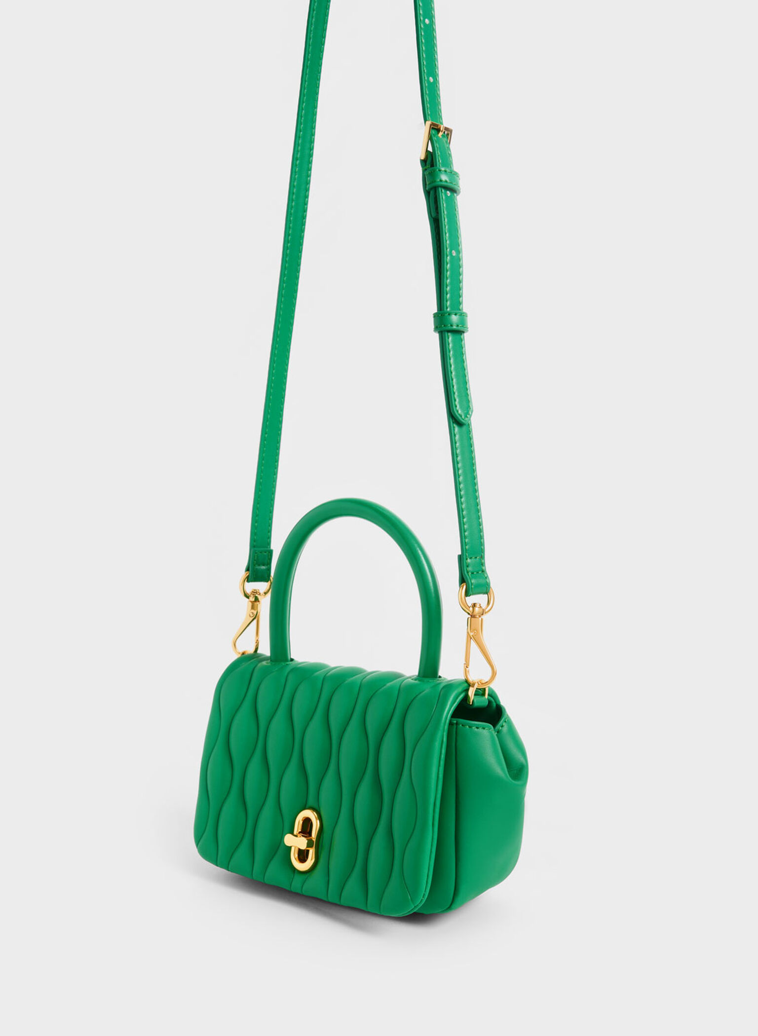 Iva Boxy Top Handle Bag, Green, hi-res