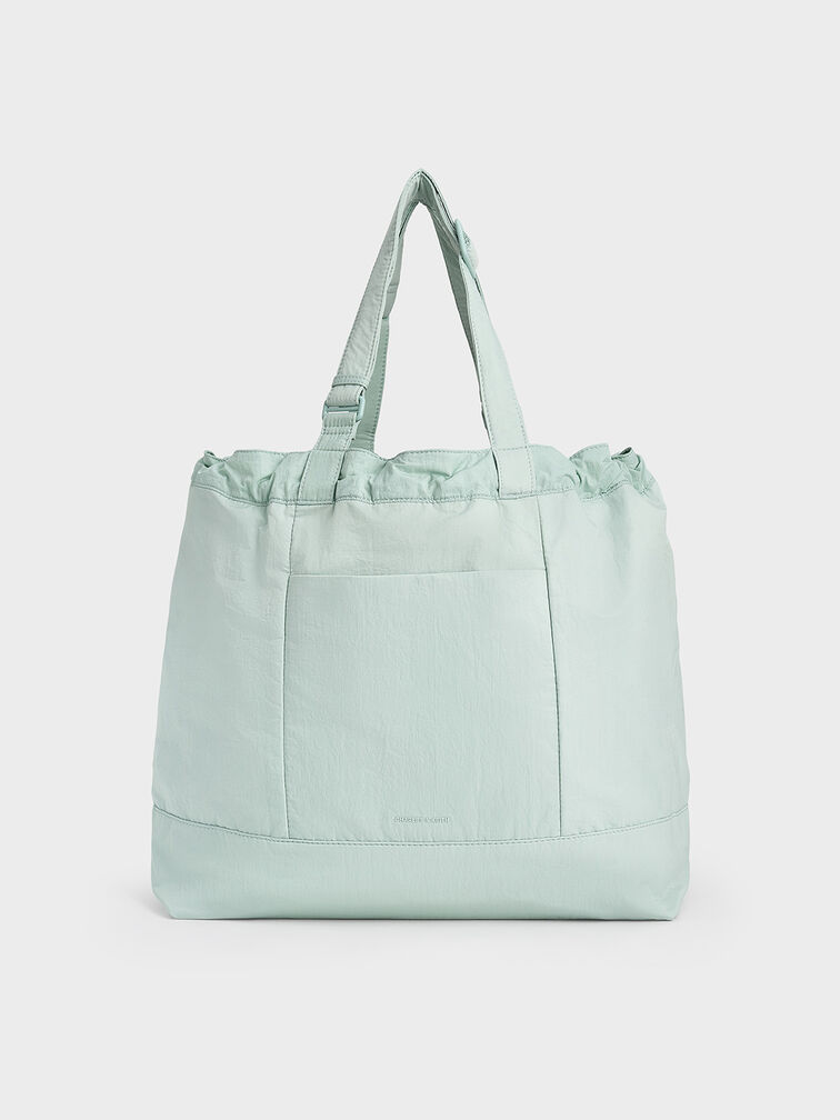 Terra Nylon Reversible Tote Bag, Sage Green, hi-res