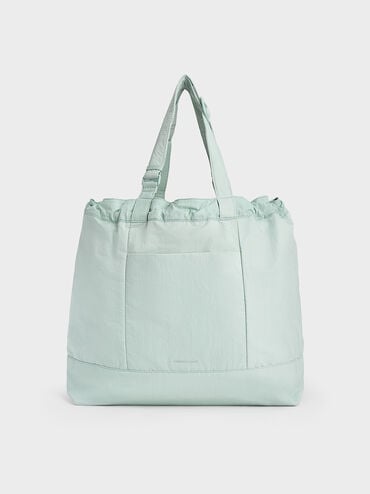 Terra Nylon Reversible Tote Bag, Sage Green, hi-res