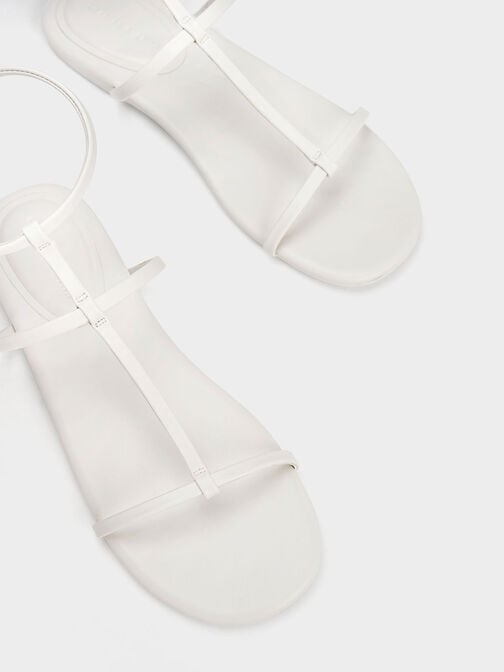 Recycled Polyester Gladiator Sandals, White, hi-res