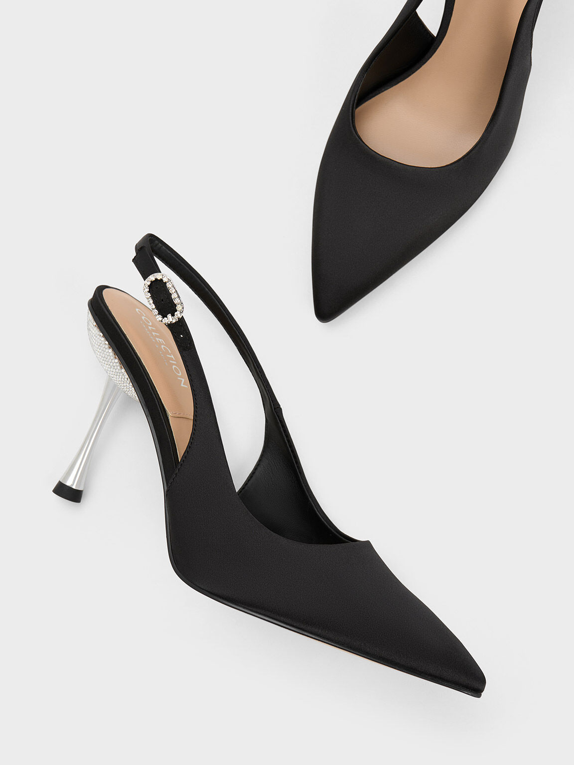 Demi Recycled Polyester Slingback Pumps Black