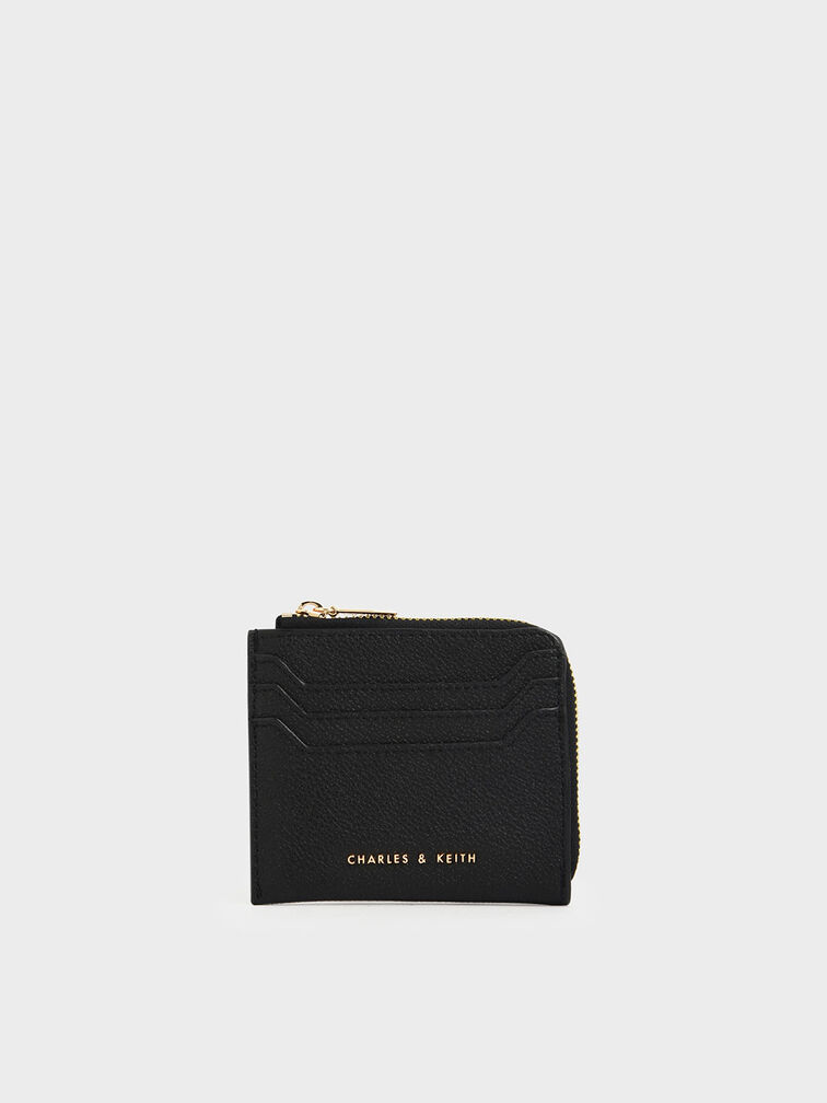 Elodie Multi-Slot Zip Card Holder, Black, hi-res