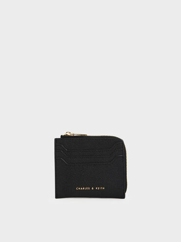 Elodie Multi-Slot Zip Card Holder, Black, hi-res