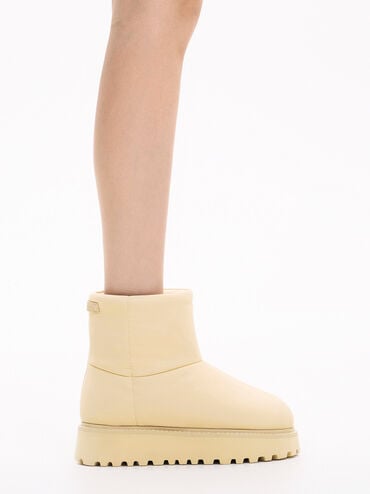 Romilly Puffy Ankle Boots, Beige, hi-res