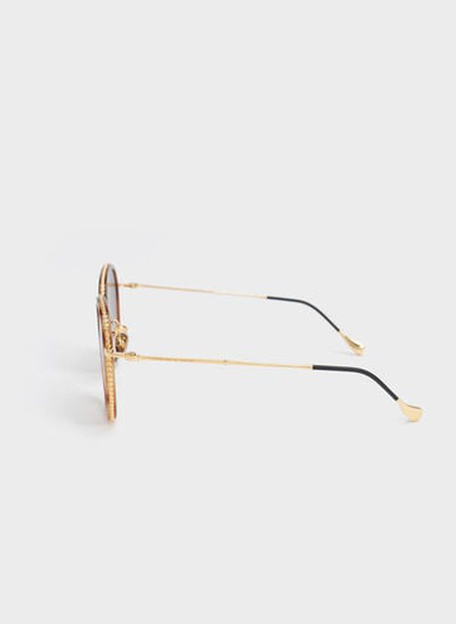 Twisted Metallic Butterfly Sunglasses, T. Shell, hi-res