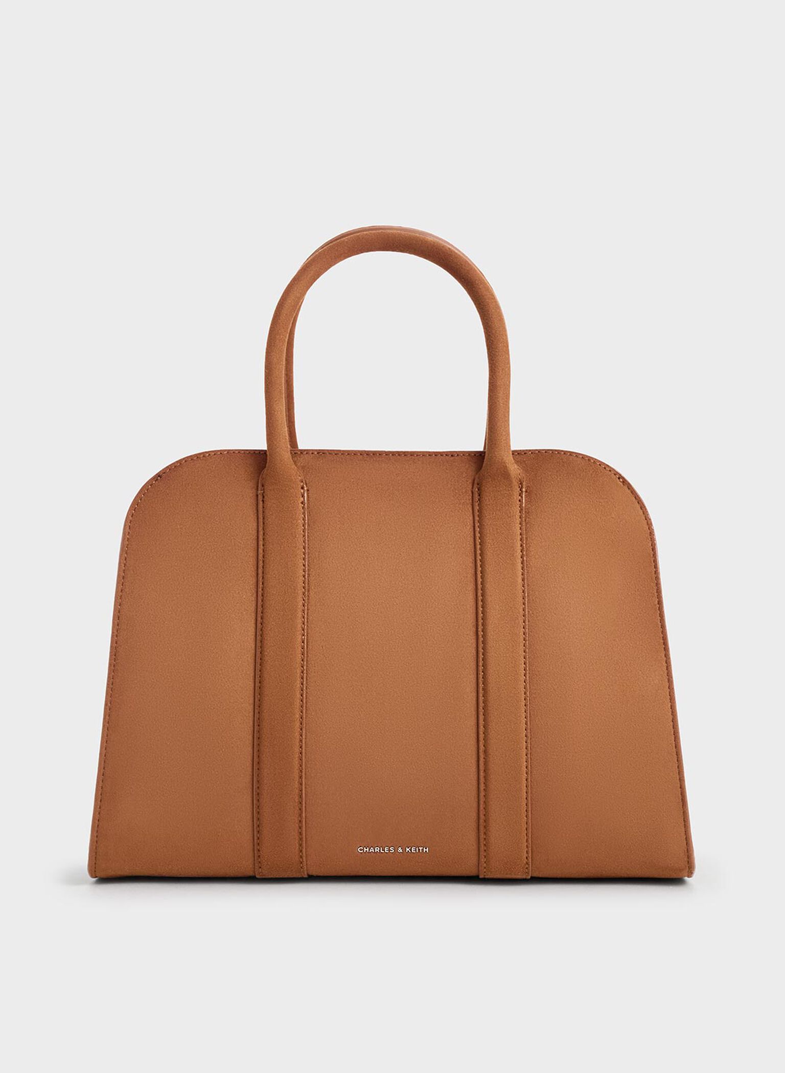 Axel Faux Suede Bowling Bag, Brown, hi-res
