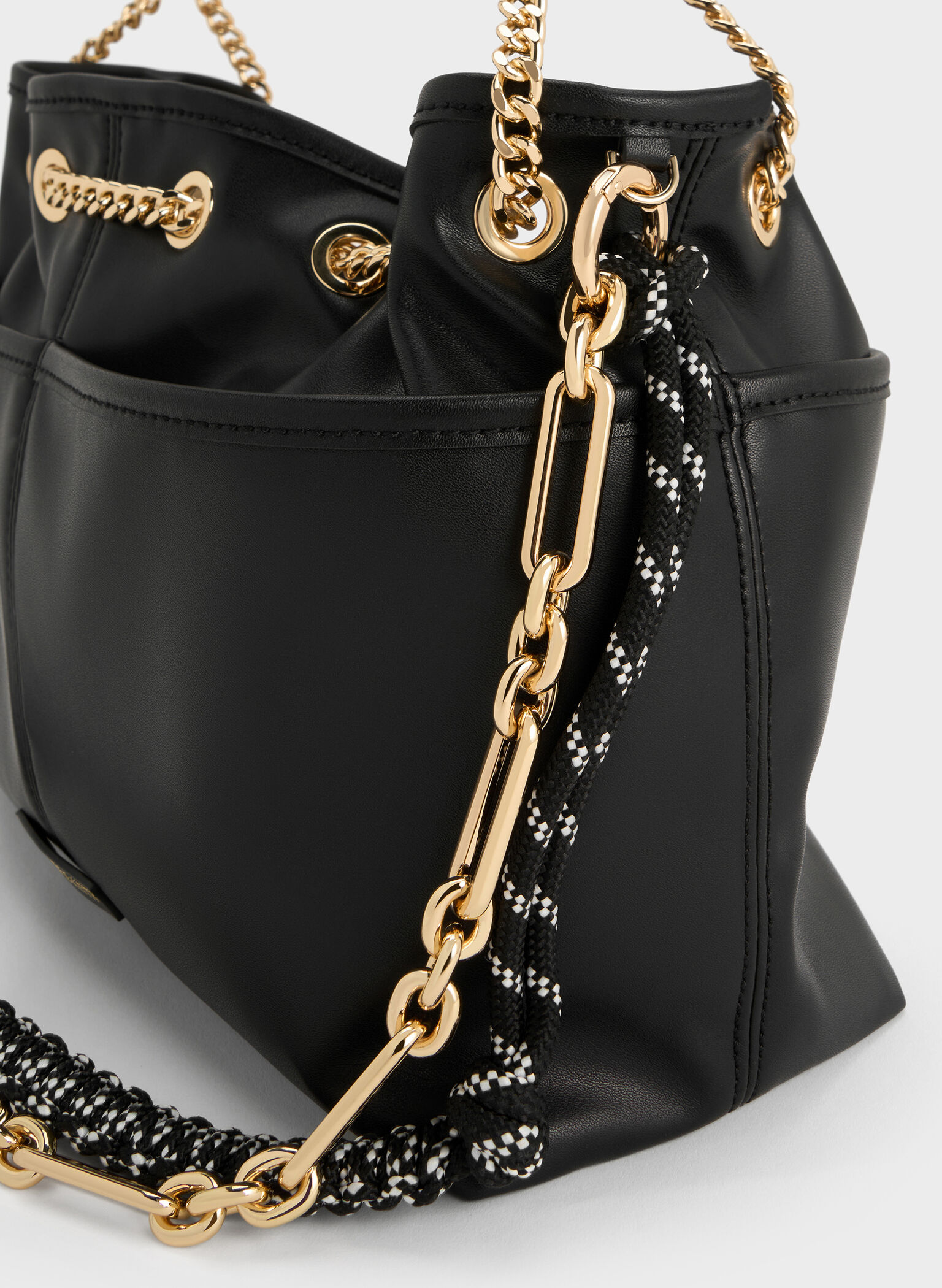 Addison Knotted-Rope Tote Bag, Black, hi-res