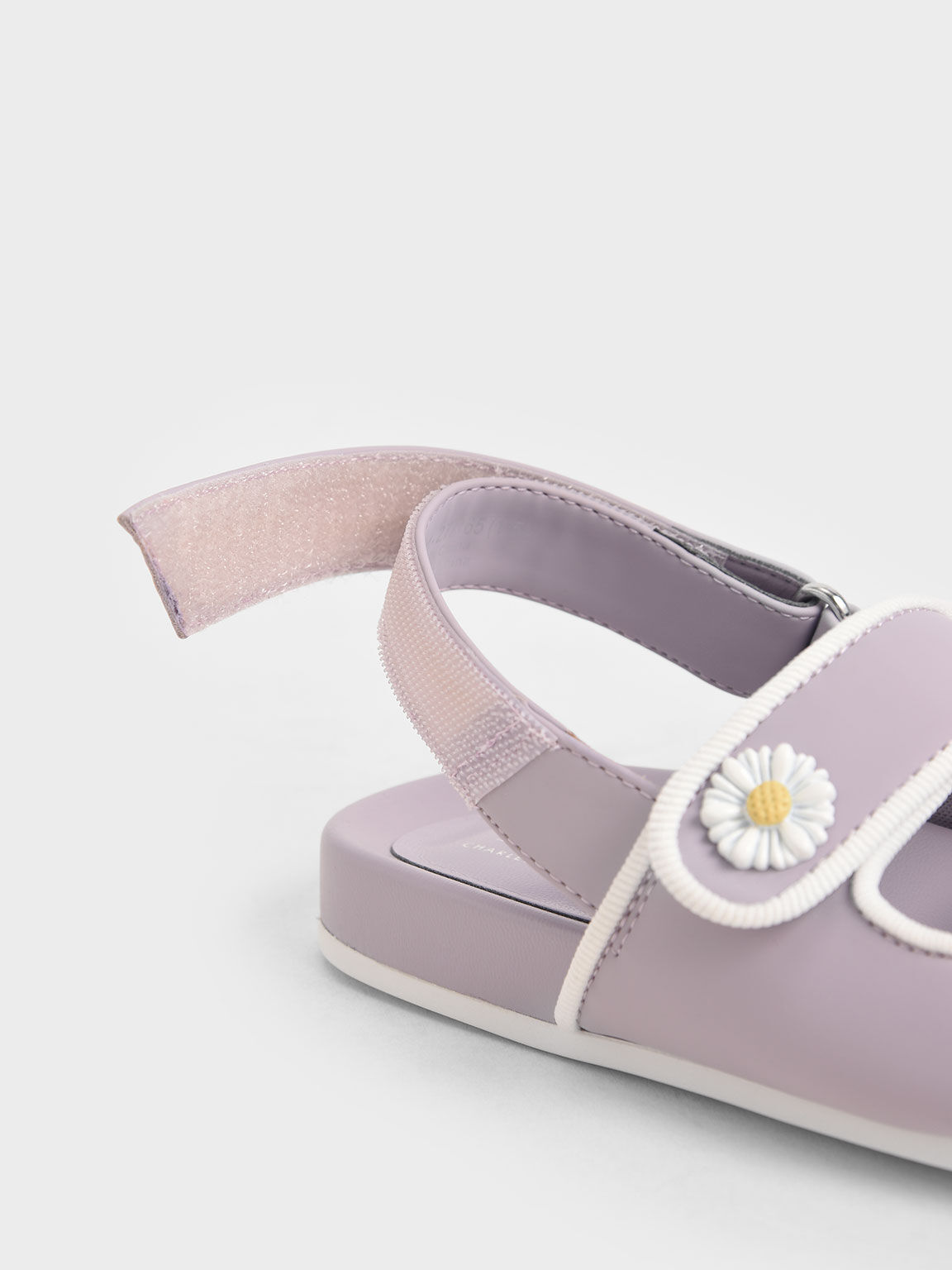 Girls' Flower-Embellished Platform Sandals, Lilac, hi-res