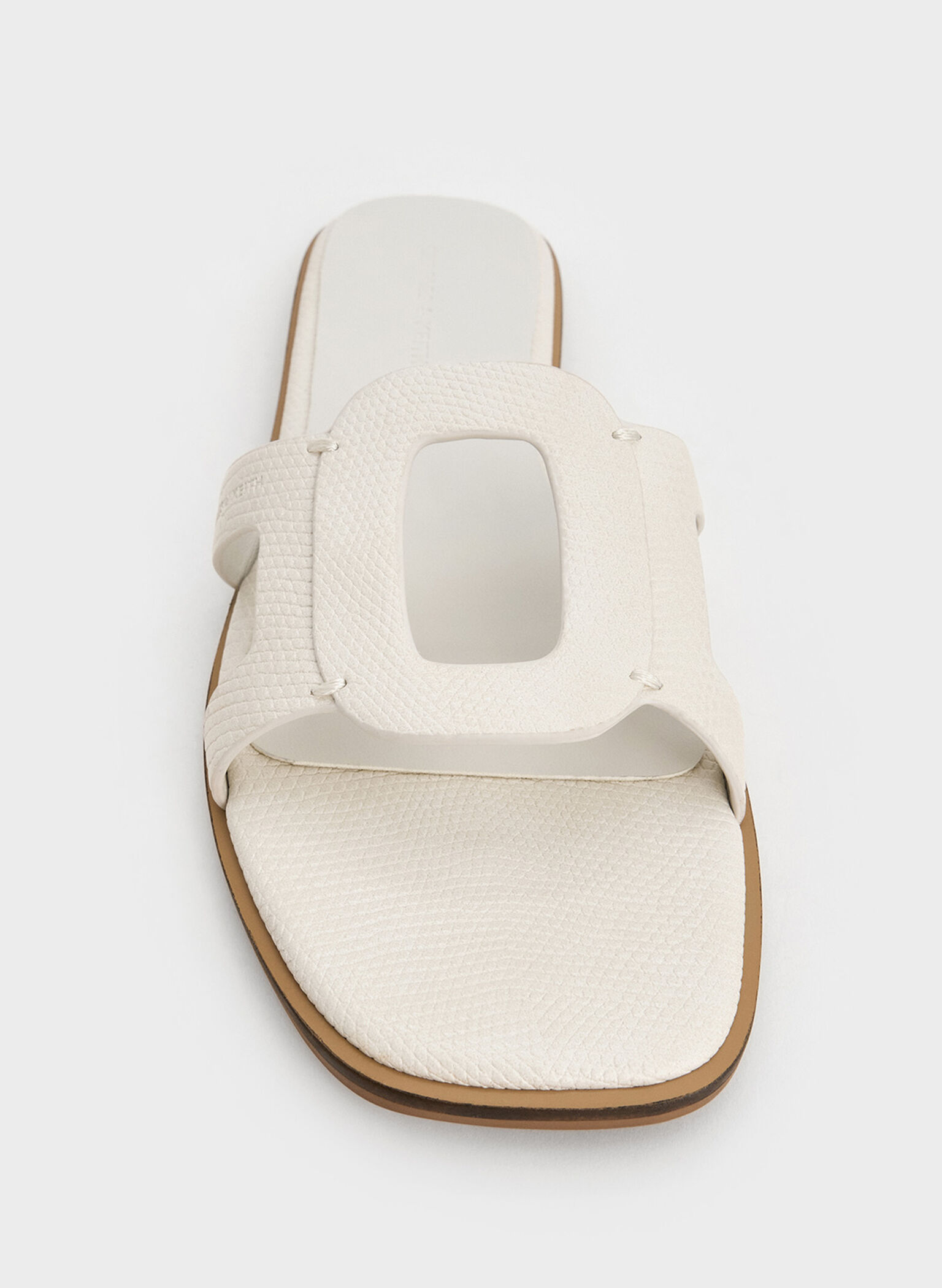 Easley Croc-Effect Cut-Out Slide Sandals, Animal Print White, hi-res