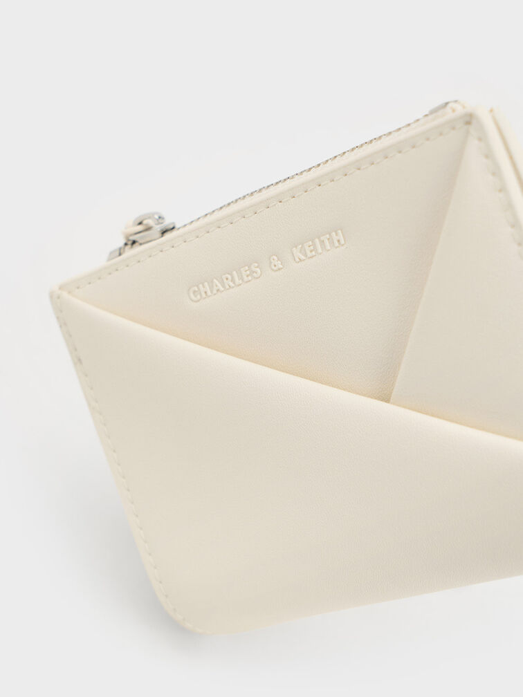 Cream Midori Geometric Top-Zip Wallet - CHARLES & KEITH US