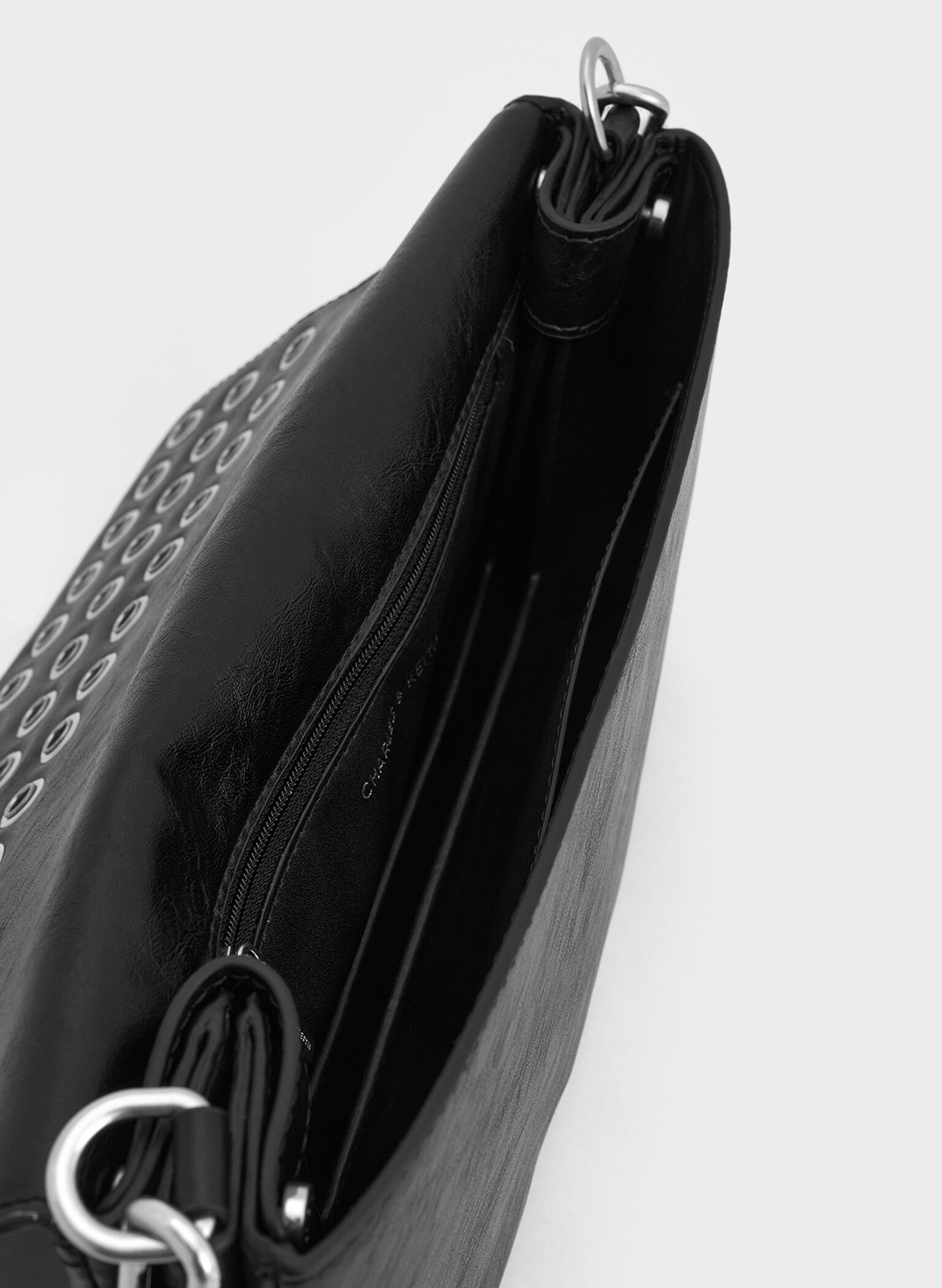 Liv Grommet Chain-Handle Shoulder Bag, Noir, hi-res