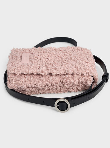 Furry Mini Bag, Pink, hi-res
