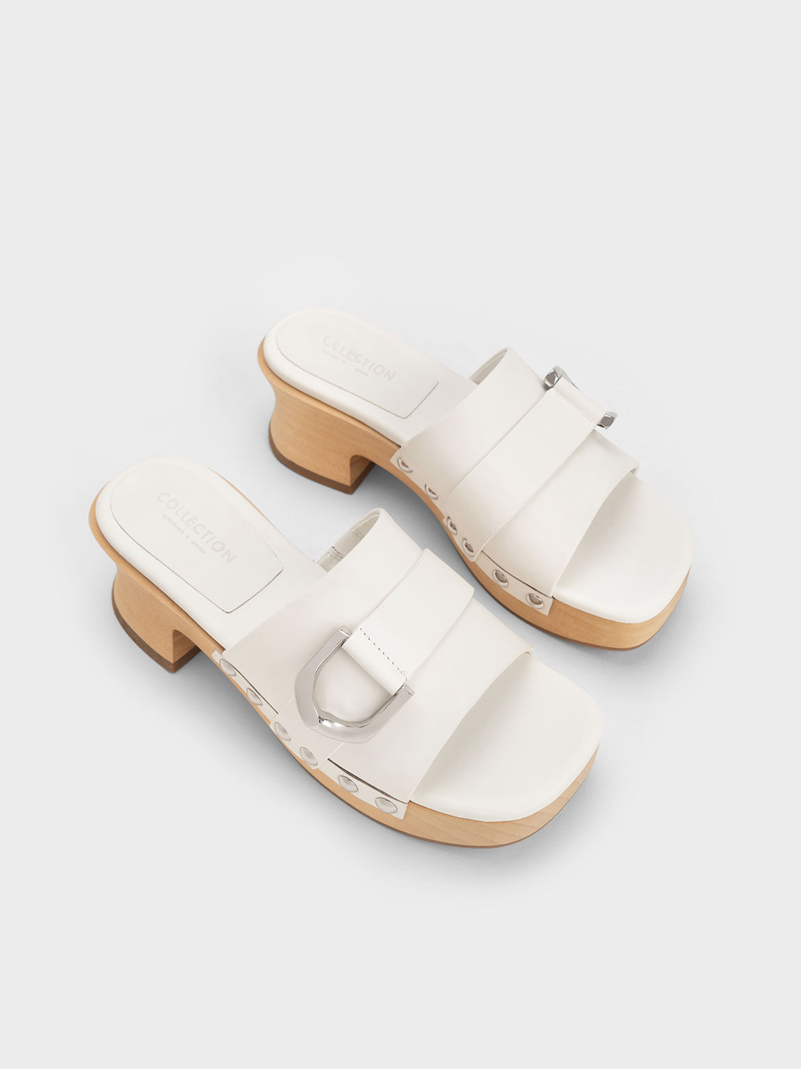 White leather clogs hotsell