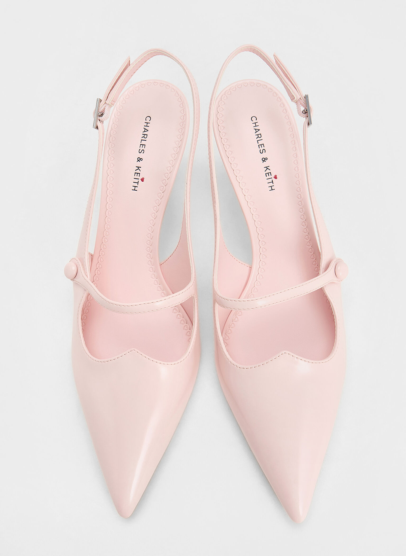 Pointed-Toe Mary Jane Slingback Pumps, Light Pink, hi-res