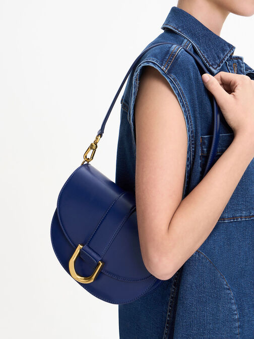 Gabine Saddle Bag, Navy, hi-res