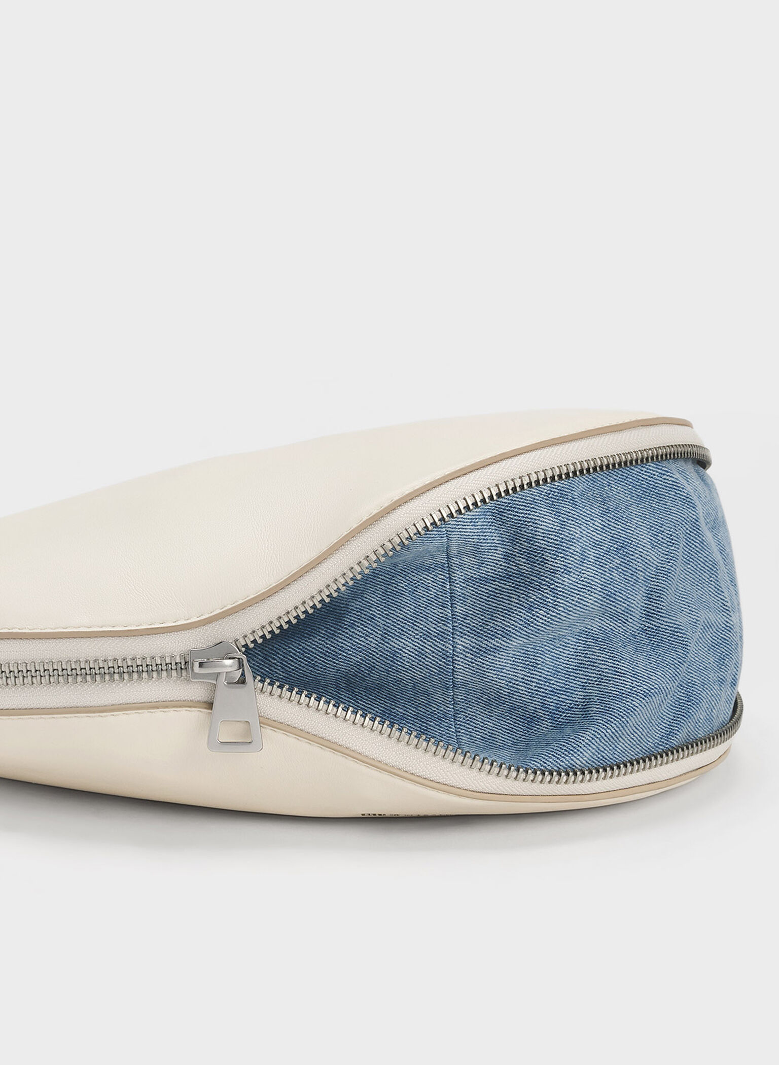 Saskia Crescent Hobo Bag, Cream, hi-res