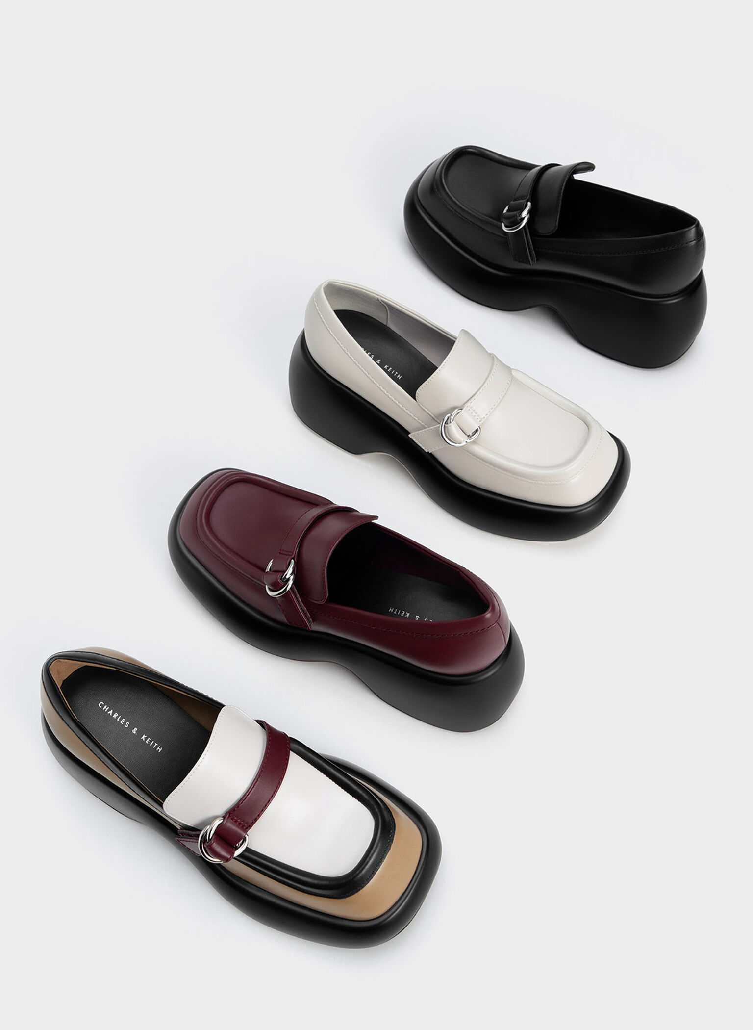 Buckled Platform Penny Loafers, Multi, hi-res