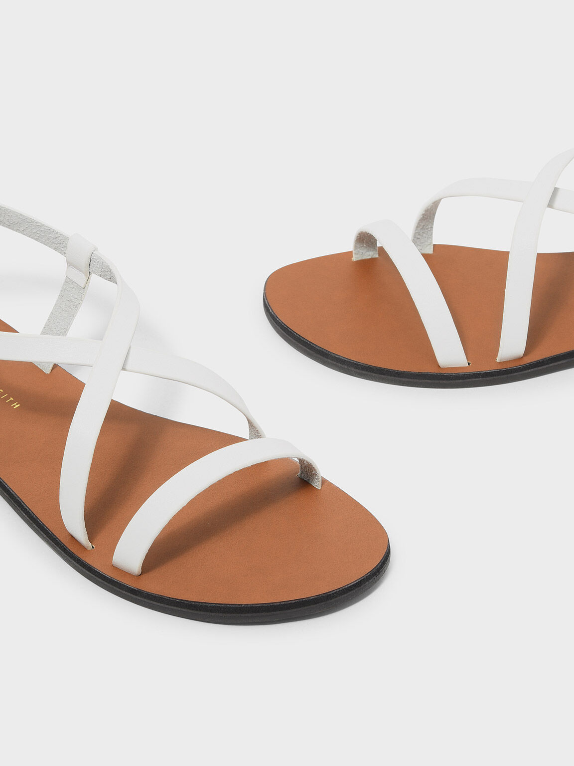 White Criss Cross Sandals CHARLES KEITH UK