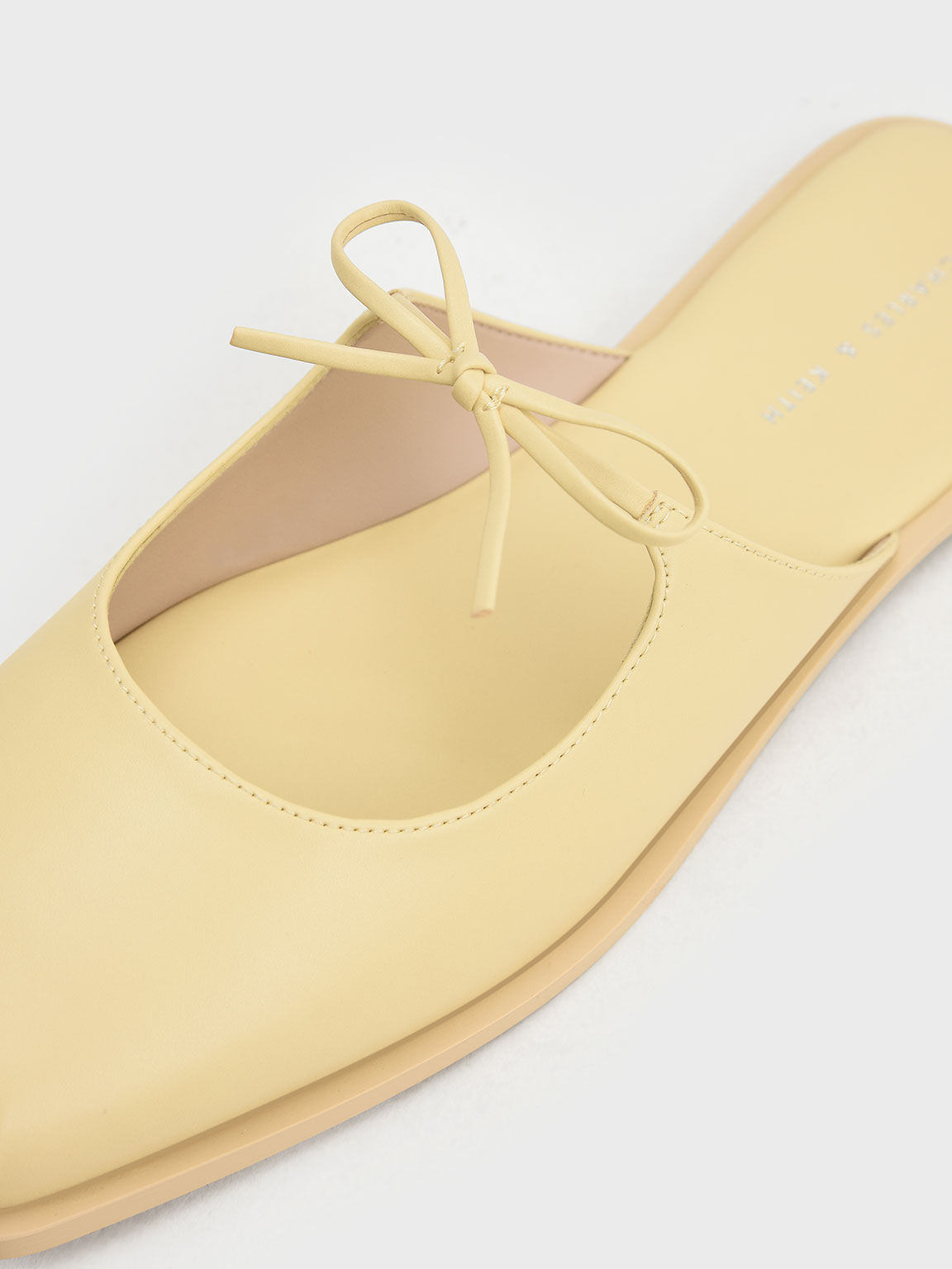 Dionne Bow-Tie Flat Mules, Yellow, hi-res