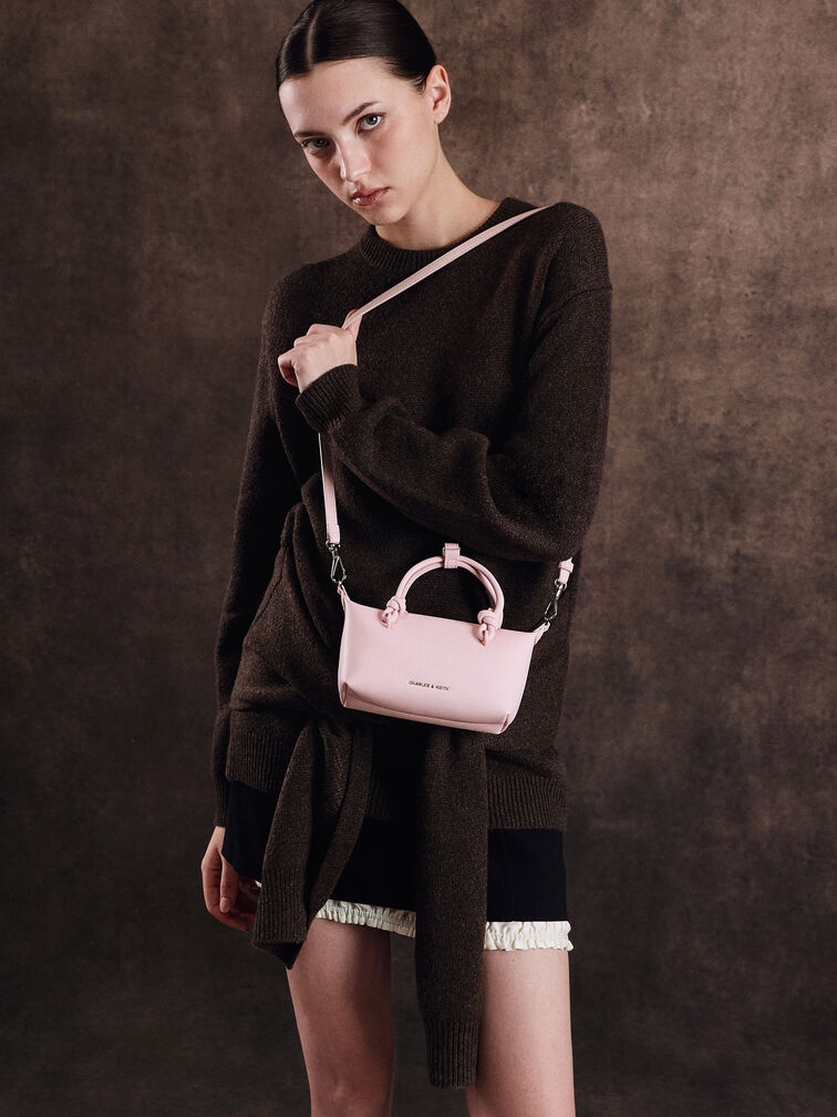 Sammie Knotted-Handle Tote Bag, Cotton Candy Pink, hi-res