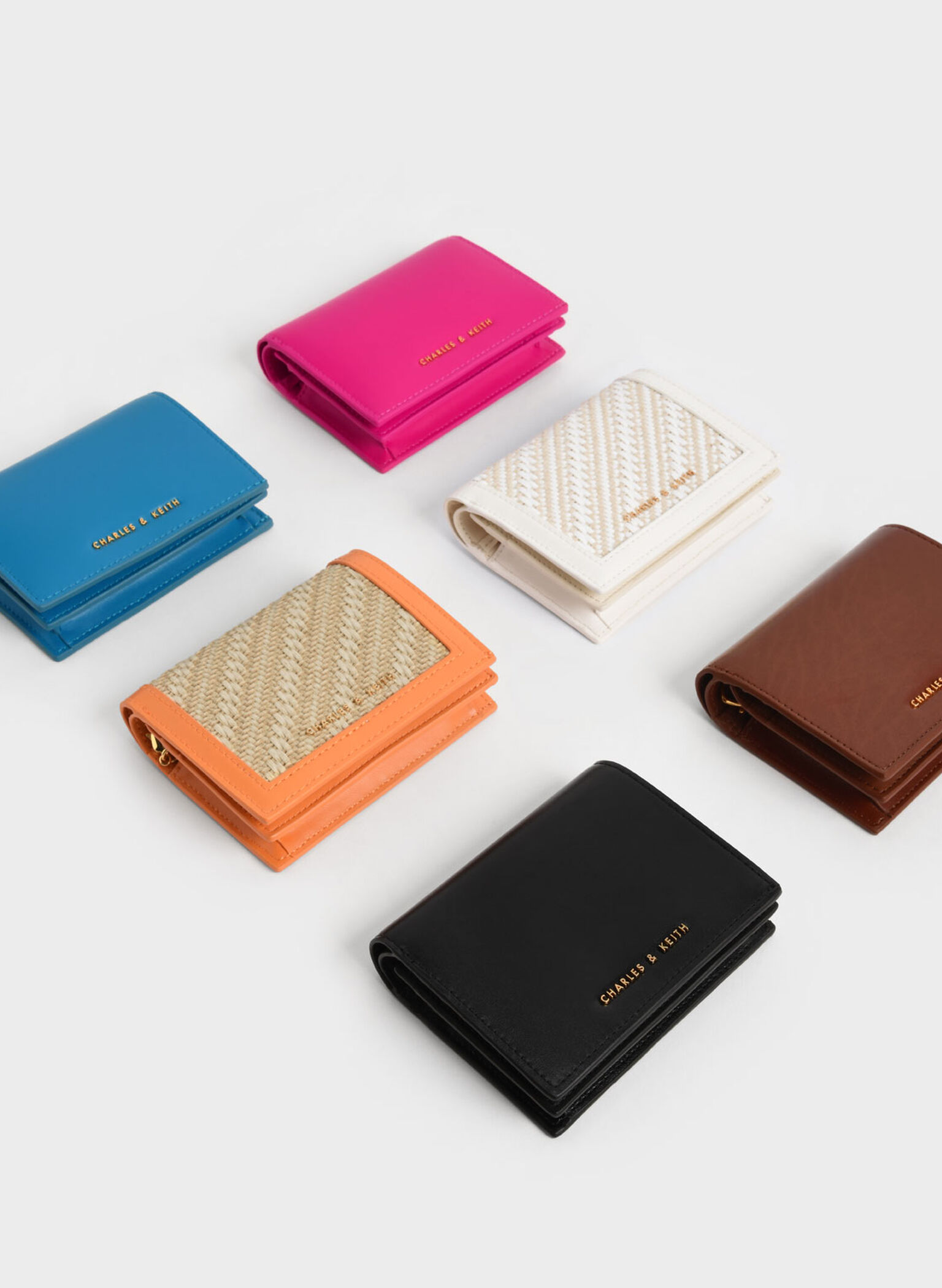 Cassia Snap Button Mini Short Wallet, Black, hi-res
