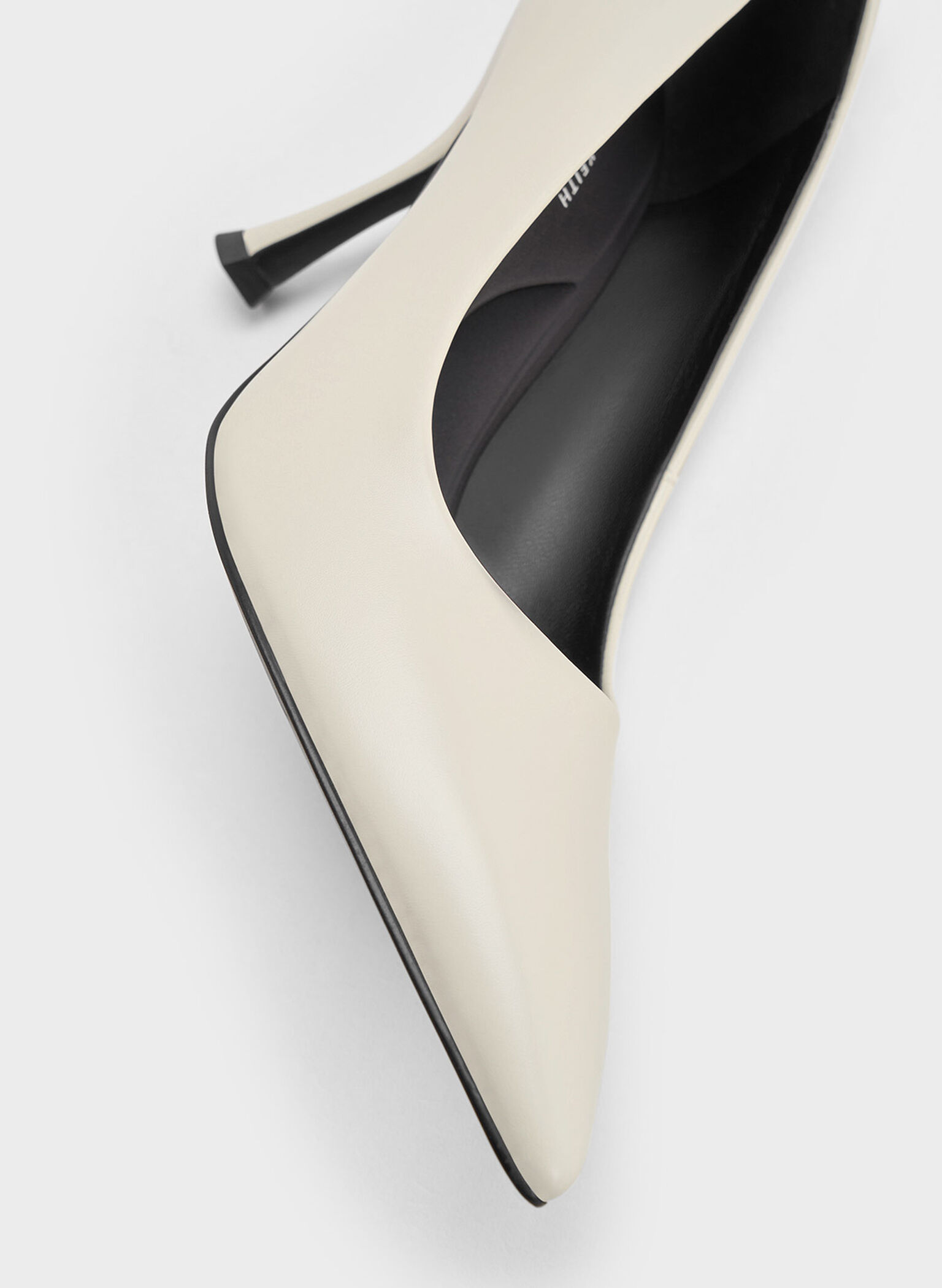 Pointed-Toe Spool-Heel Pumps, Cream, hi-res