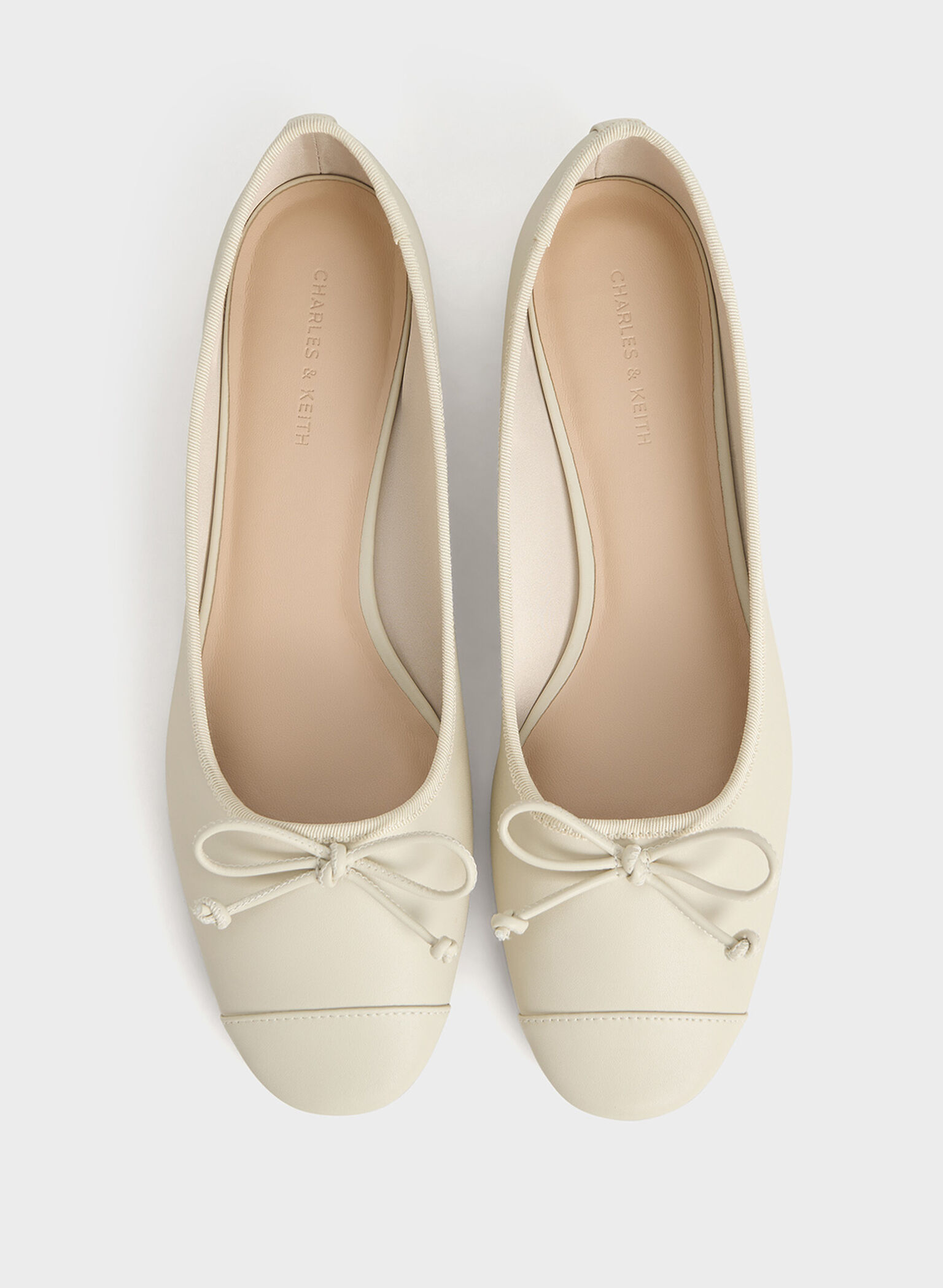Glennis Bow Ballet Flats, Chalk, hi-res