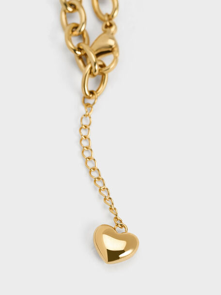 Bethania Heart Crystal Chain-Link Bracelet, Gold, hi-res