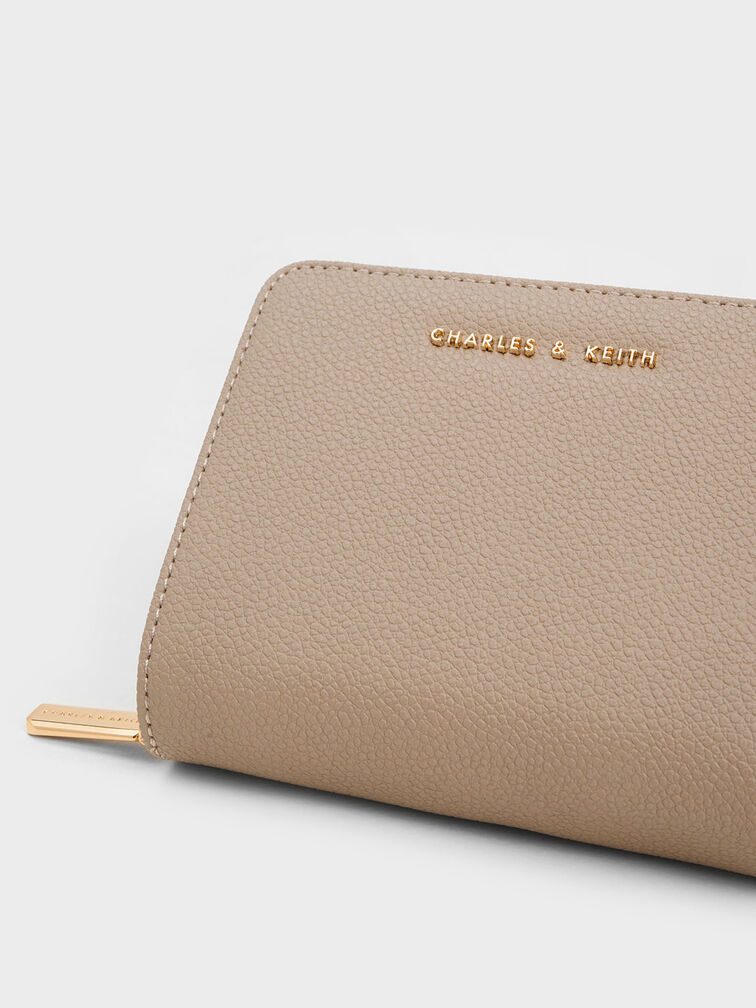 Zip-Around Small Wallet, Taupe, hi-res