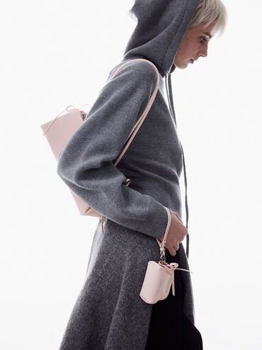 Bow Micro Bag Charm, Soft Pink, hi-res