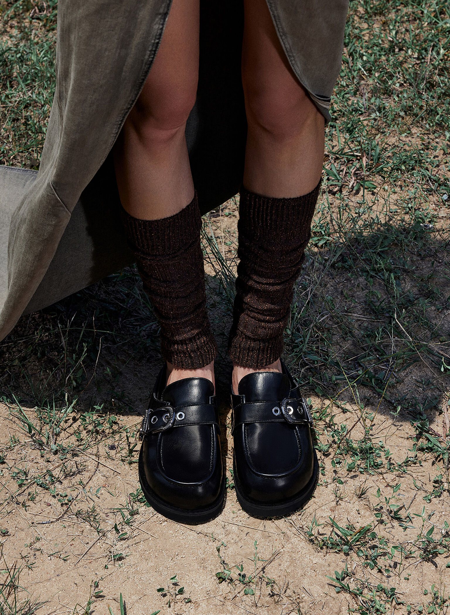 Kirke Buckle-Strap Flatform Mules, Black, hi-res