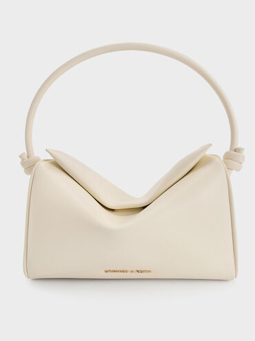 Sammie Knotted-Handle Boxy Bag, Cream, hi-res