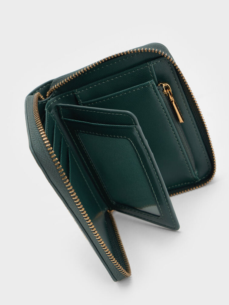 Dulcie Zip-Around Square Wallet, Green, hi-res