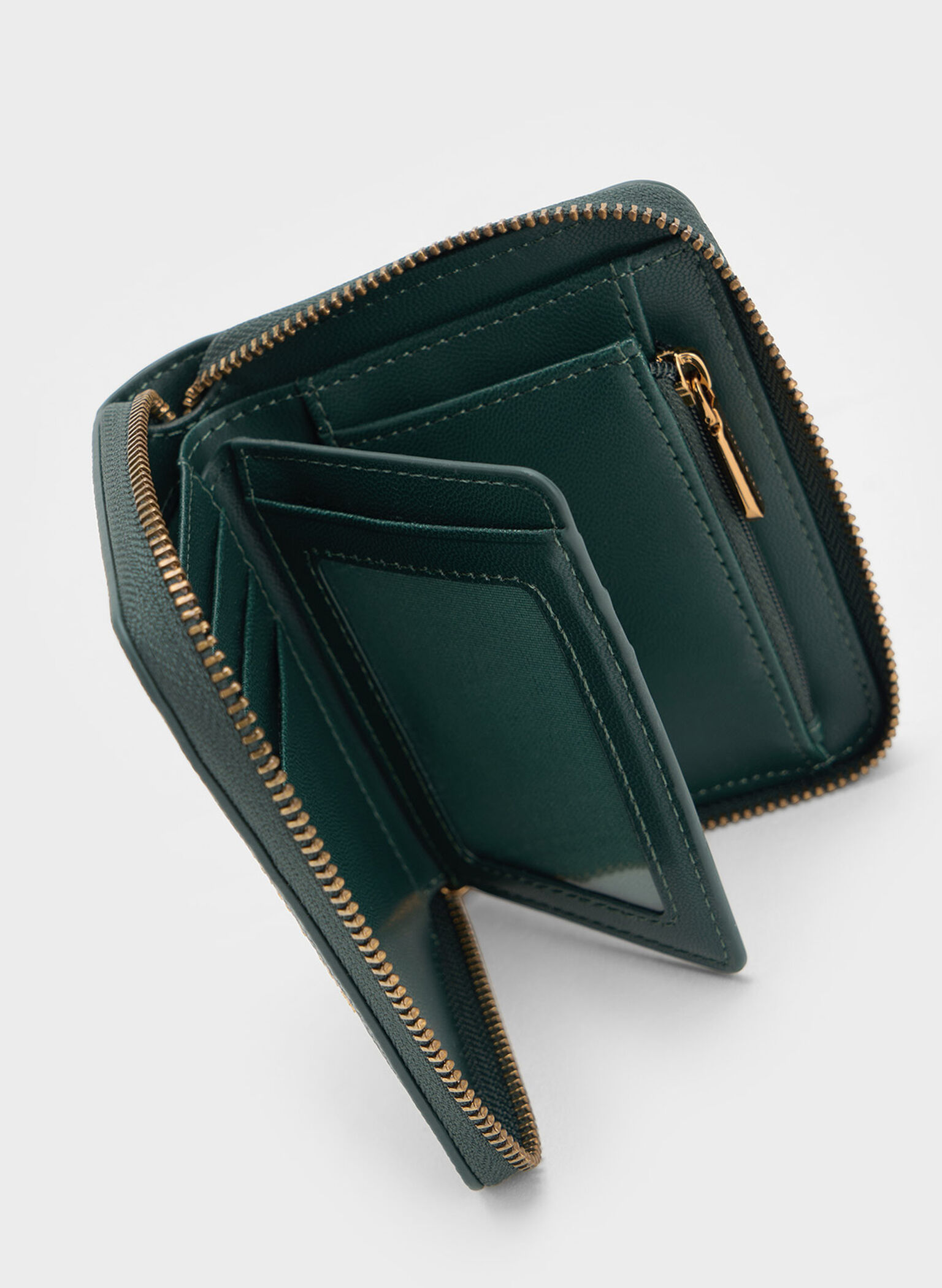 Dulcie Zip-Around Square Wallet, Green, hi-res