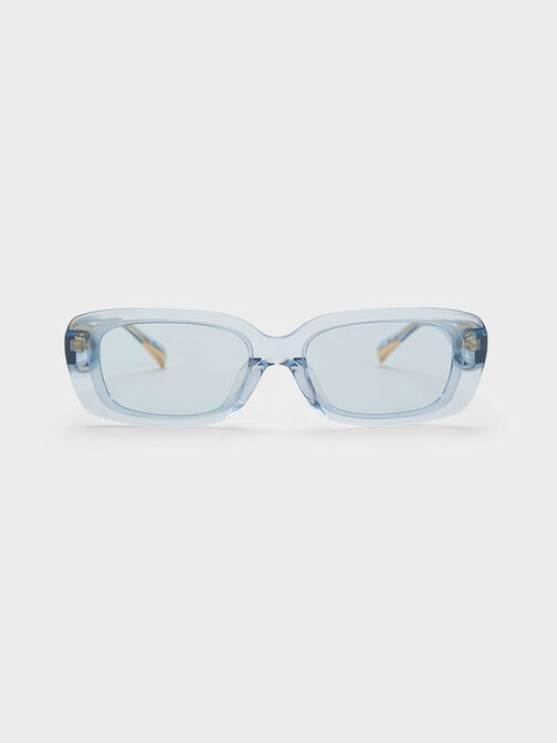 Rectangular Recycled Acetate Sunglasses, Blue, hi-res