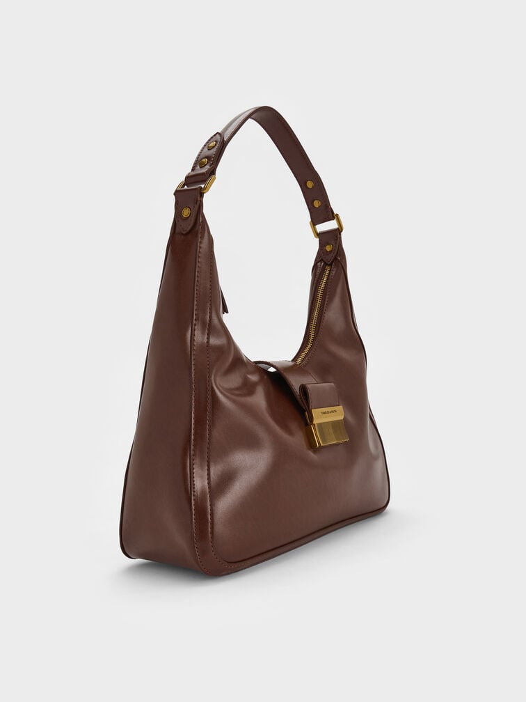 Charlot Hobo Bag, Dark Brown, hi-res