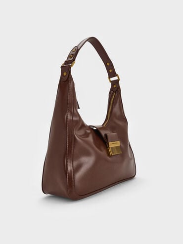 Charlot Hobo Bag, Dark Brown, hi-res