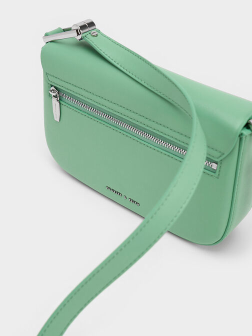 Koa Square Push-Lock Shoulder Bag, Green, hi-res