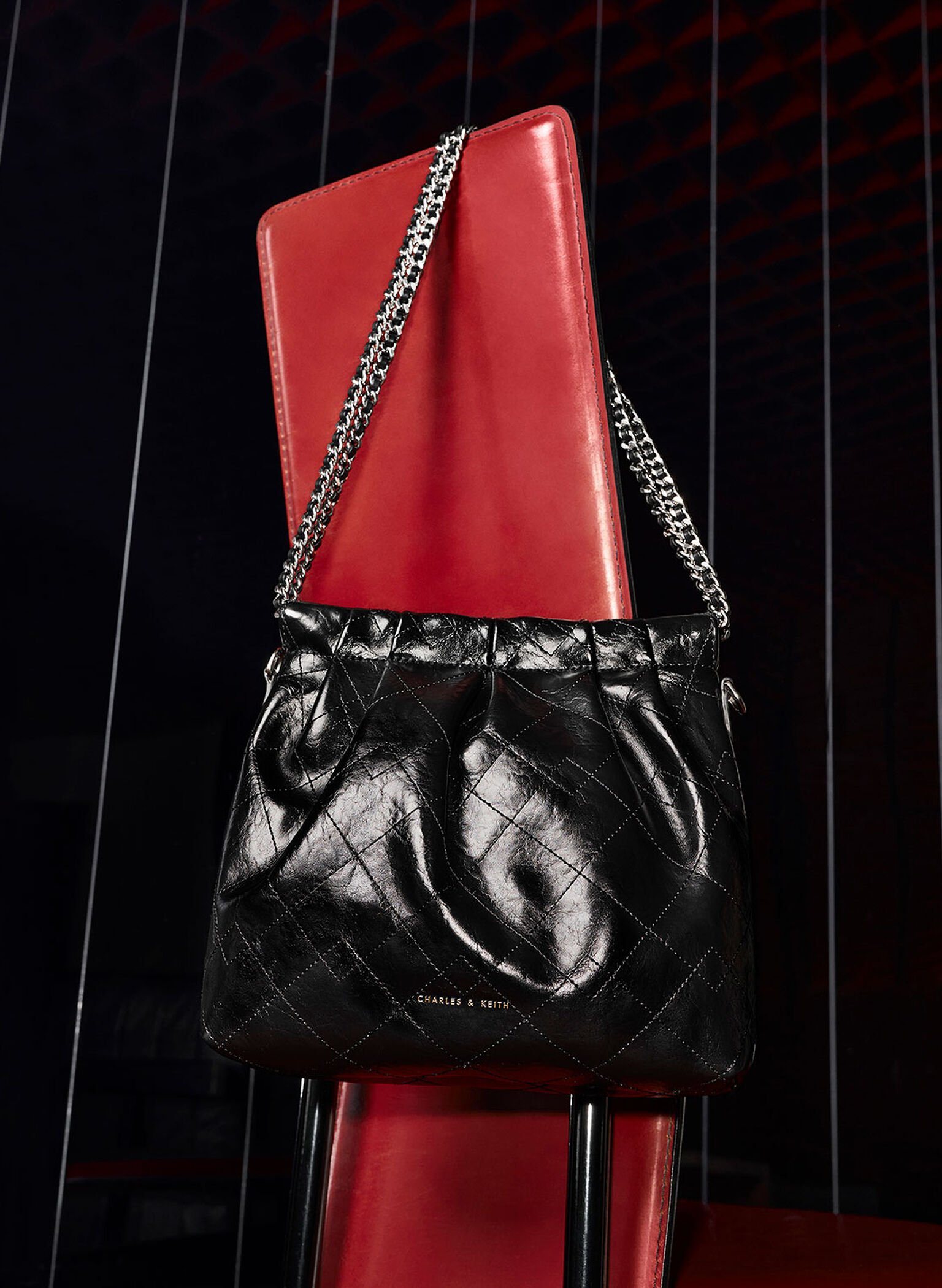 Duo Chain Handle Shoulder Bag, Noir, hi-res