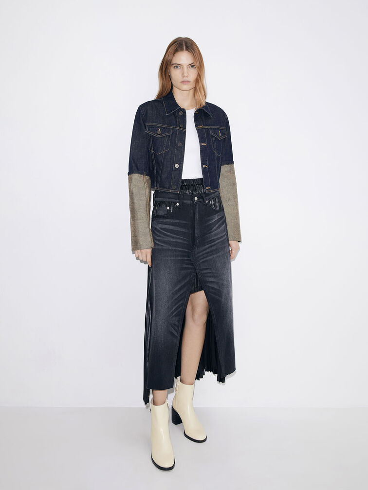 Side-Buckle Block Heel Ankle Boots, Chalk, hi-res