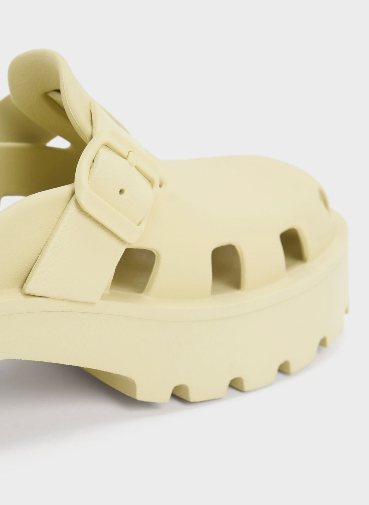 Mae Buckled Platform Mules, Butter, hi-res