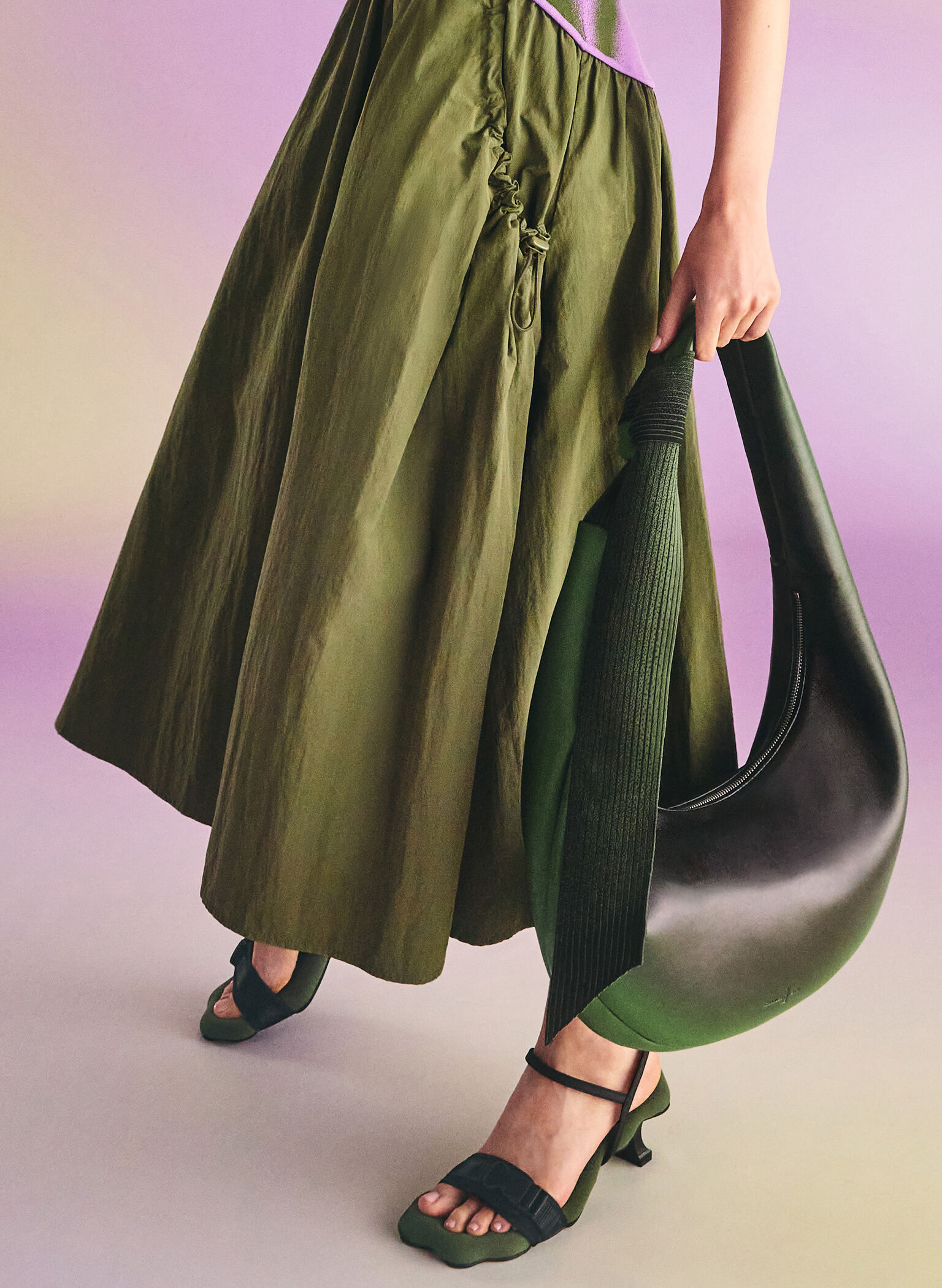 Toni Gradient Knotted Crescent Hobo Bag, Green, hi-res