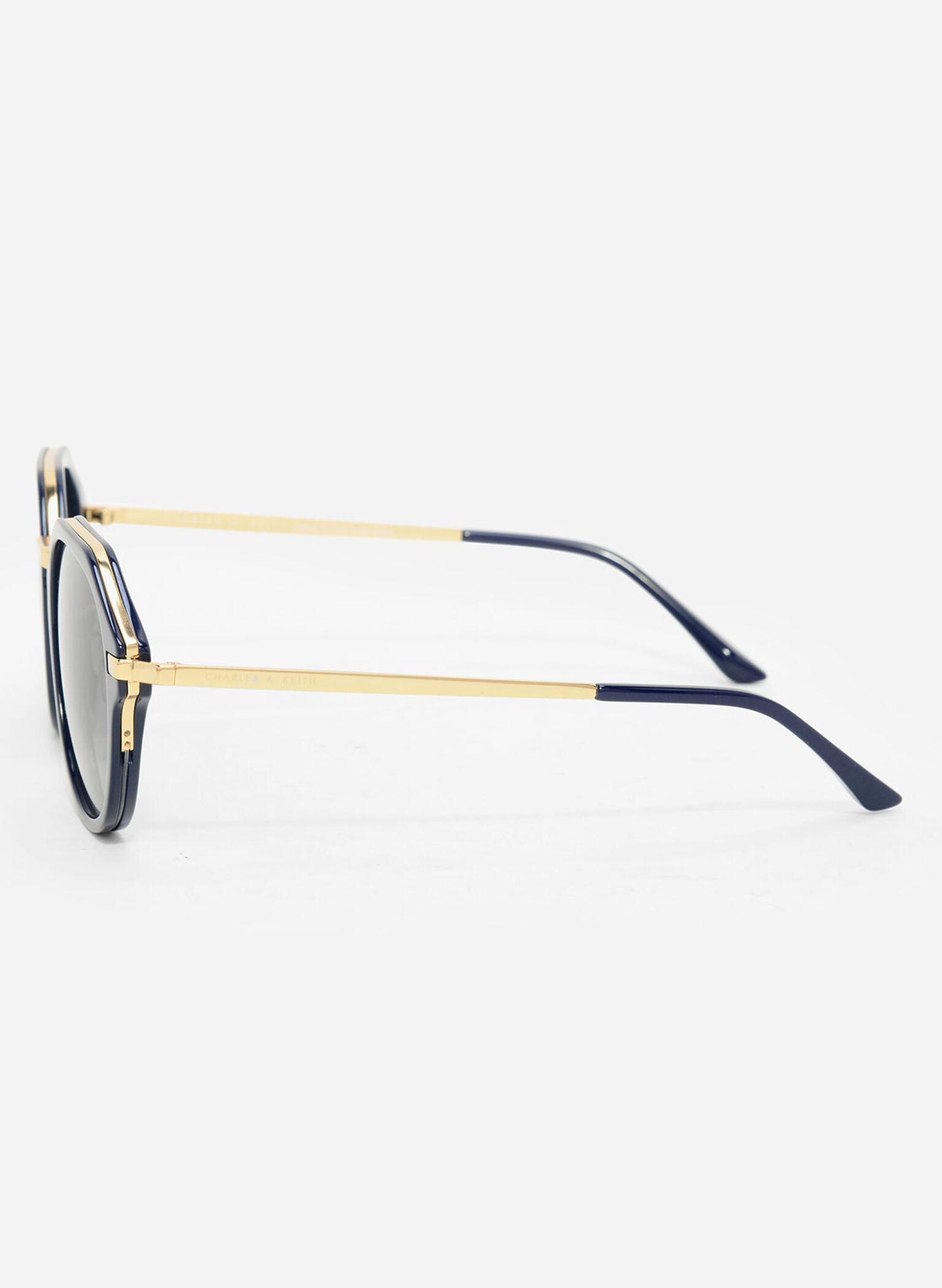Solana Angular Oval Sunglasses, Navy, hi-res