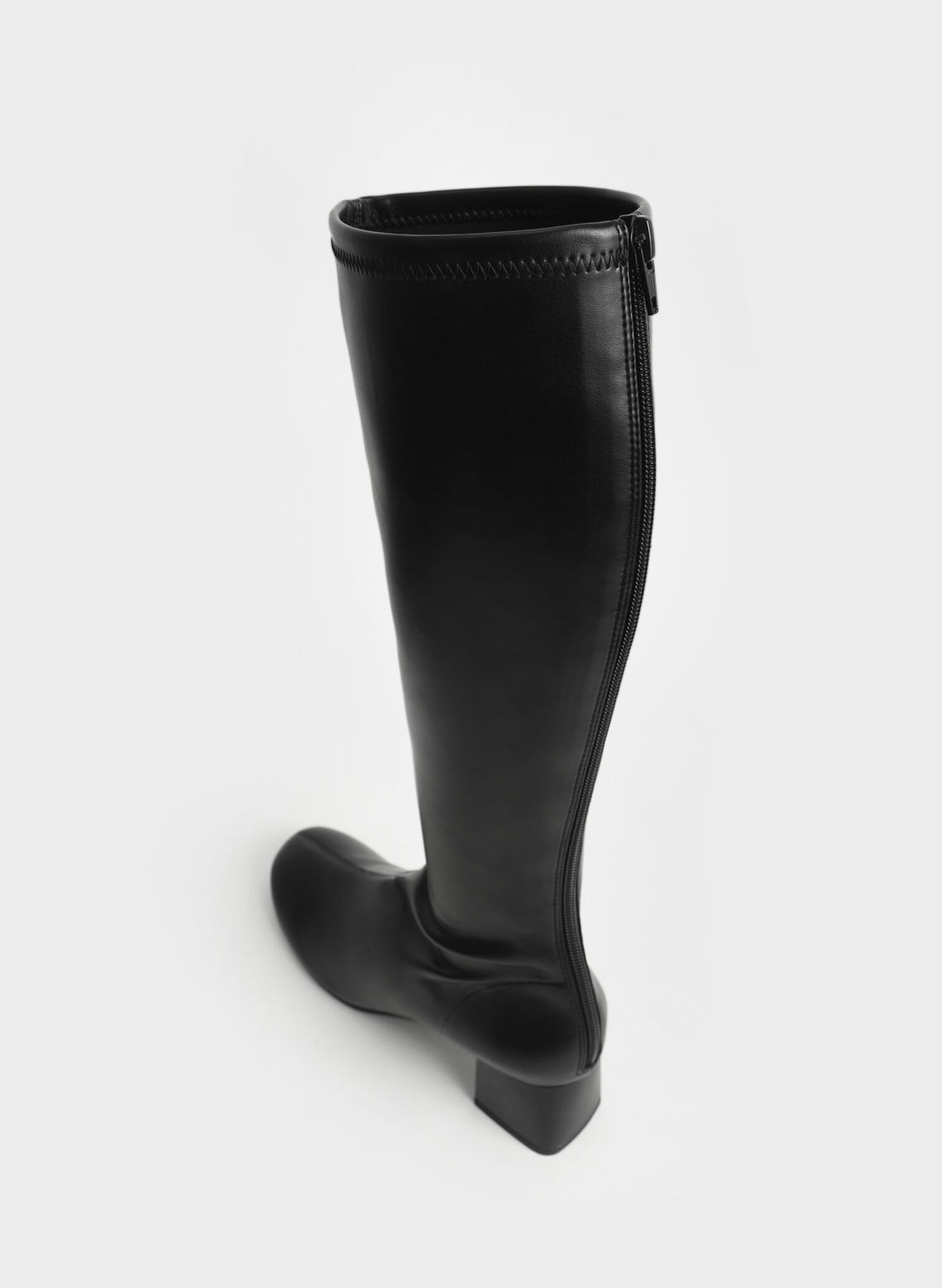 Block Heel Knee Boots, Black, hi-res