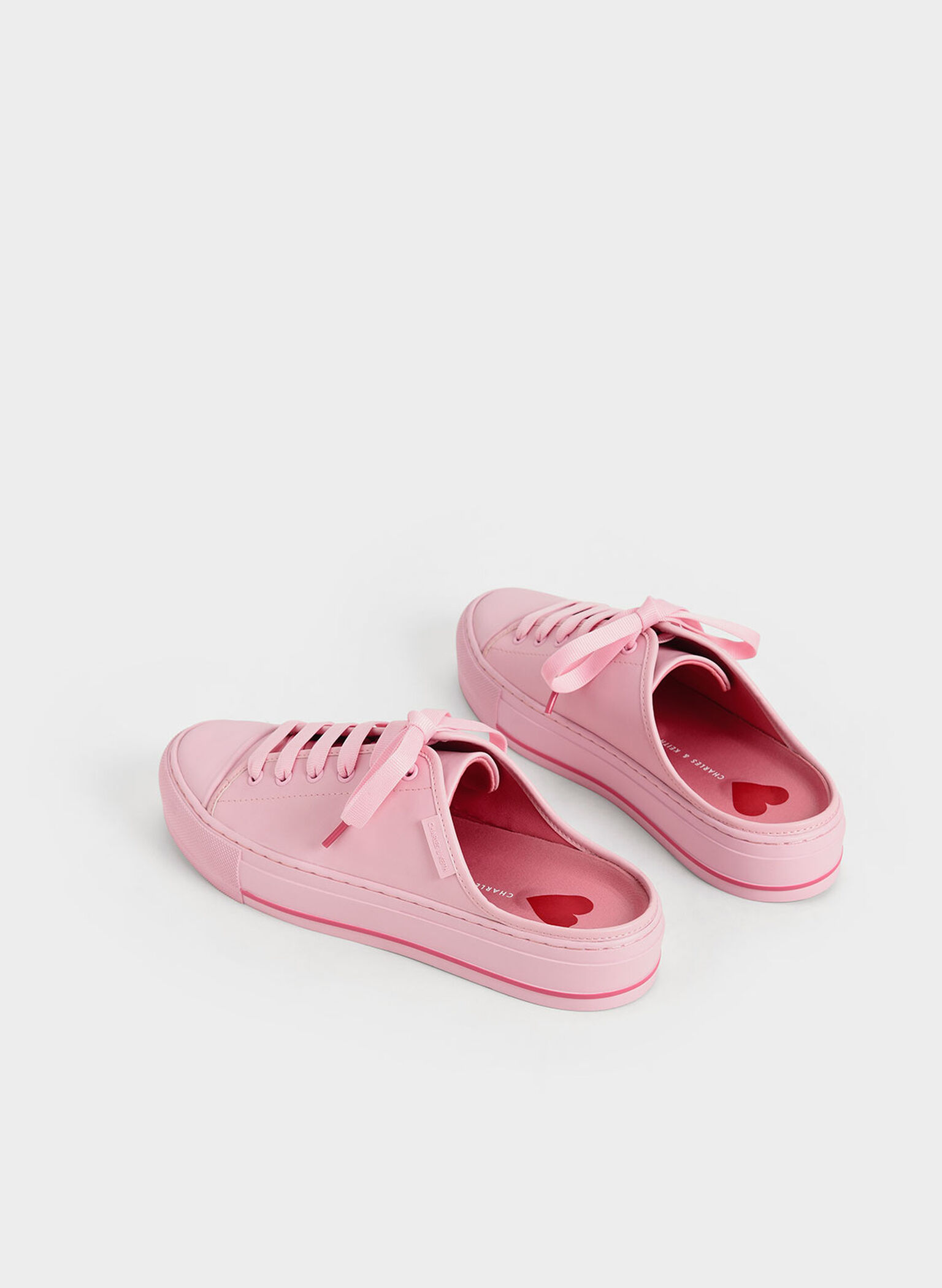 Sylar Heart-Motif Sneaker Mules, Light Pink, hi-res