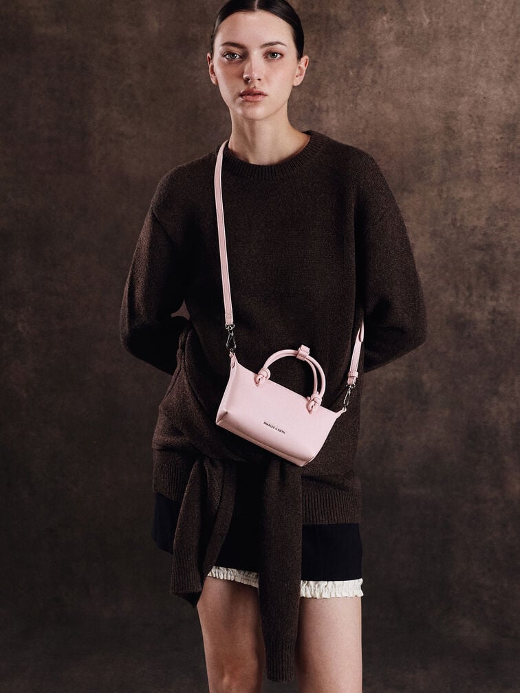 Sammie Knotted-Handle Tote Bag, Cotton Candy Pink, hi-res