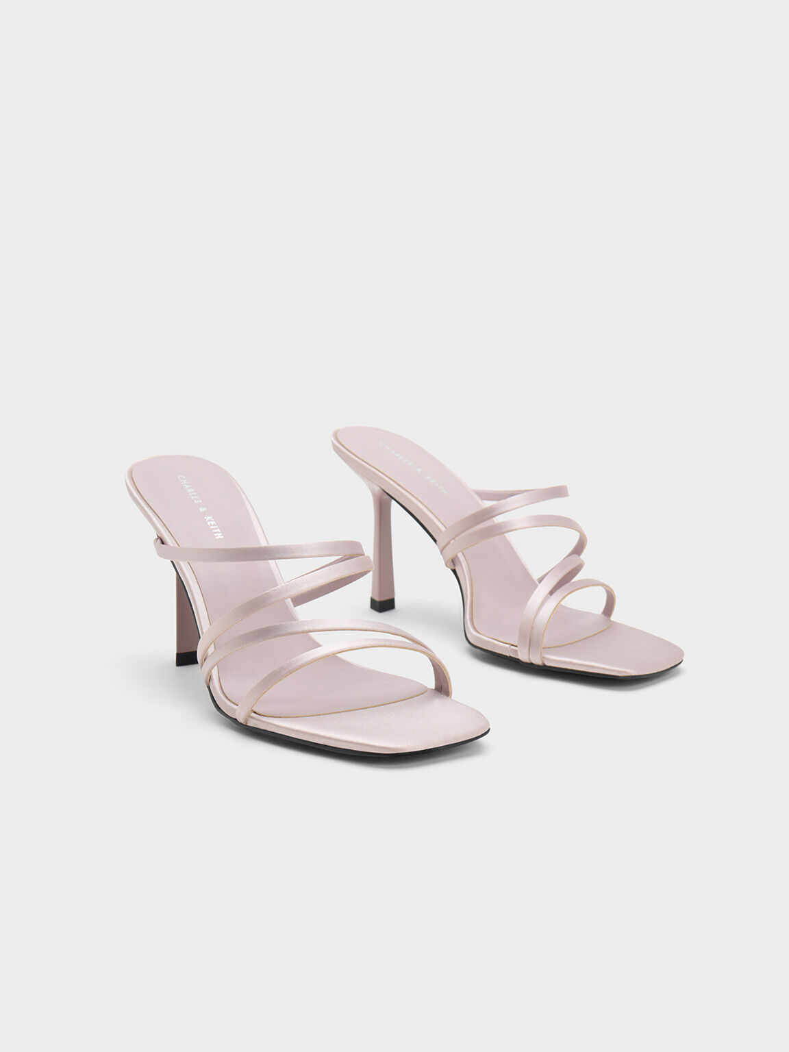 Zara heeled mules sale with asymmetrical straps