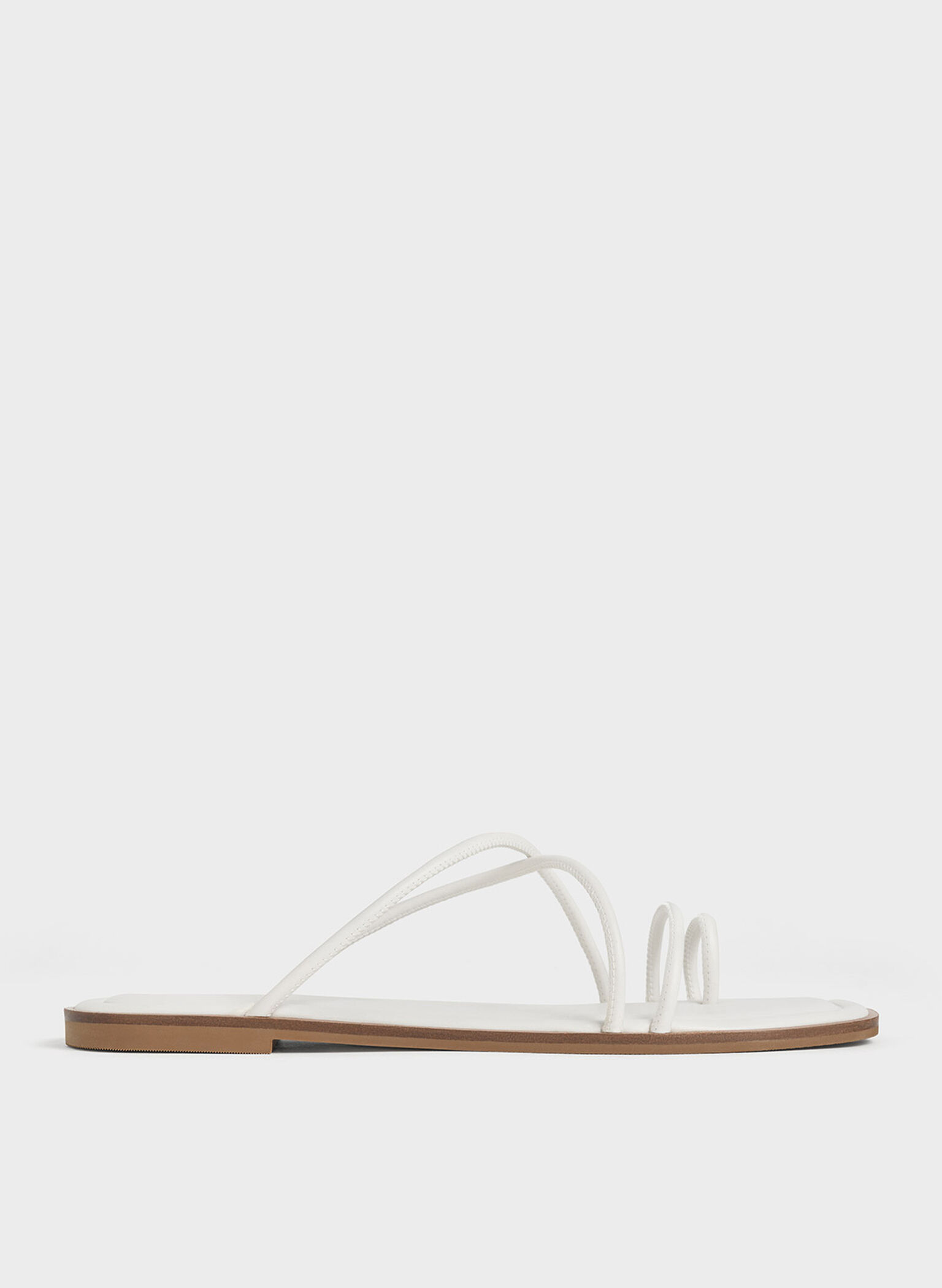 Meadow Strappy Toe-Ring Sandals, White, hi-res