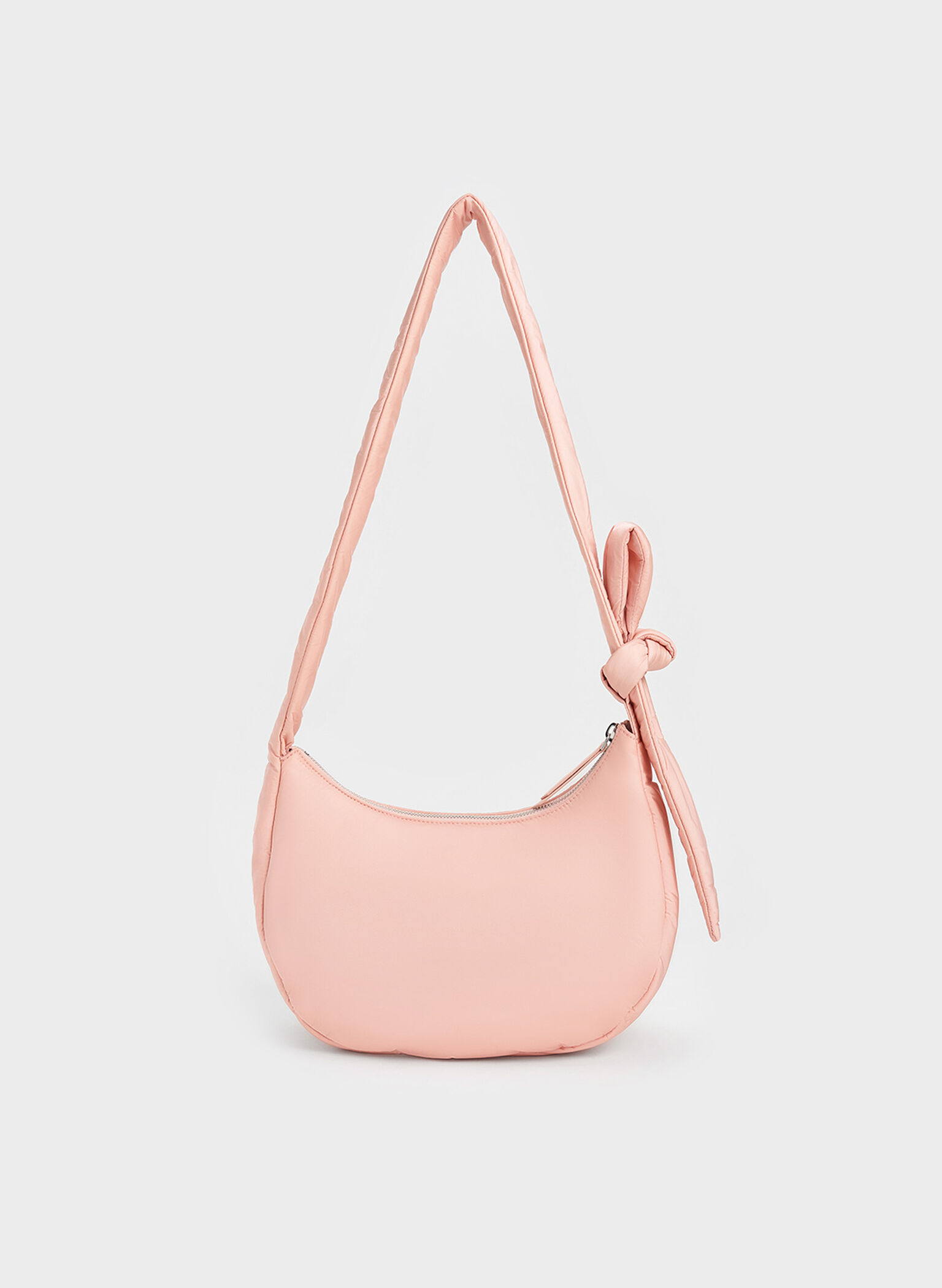 Delilah Nylon Knotted Hobo Bag, Pink, hi-res